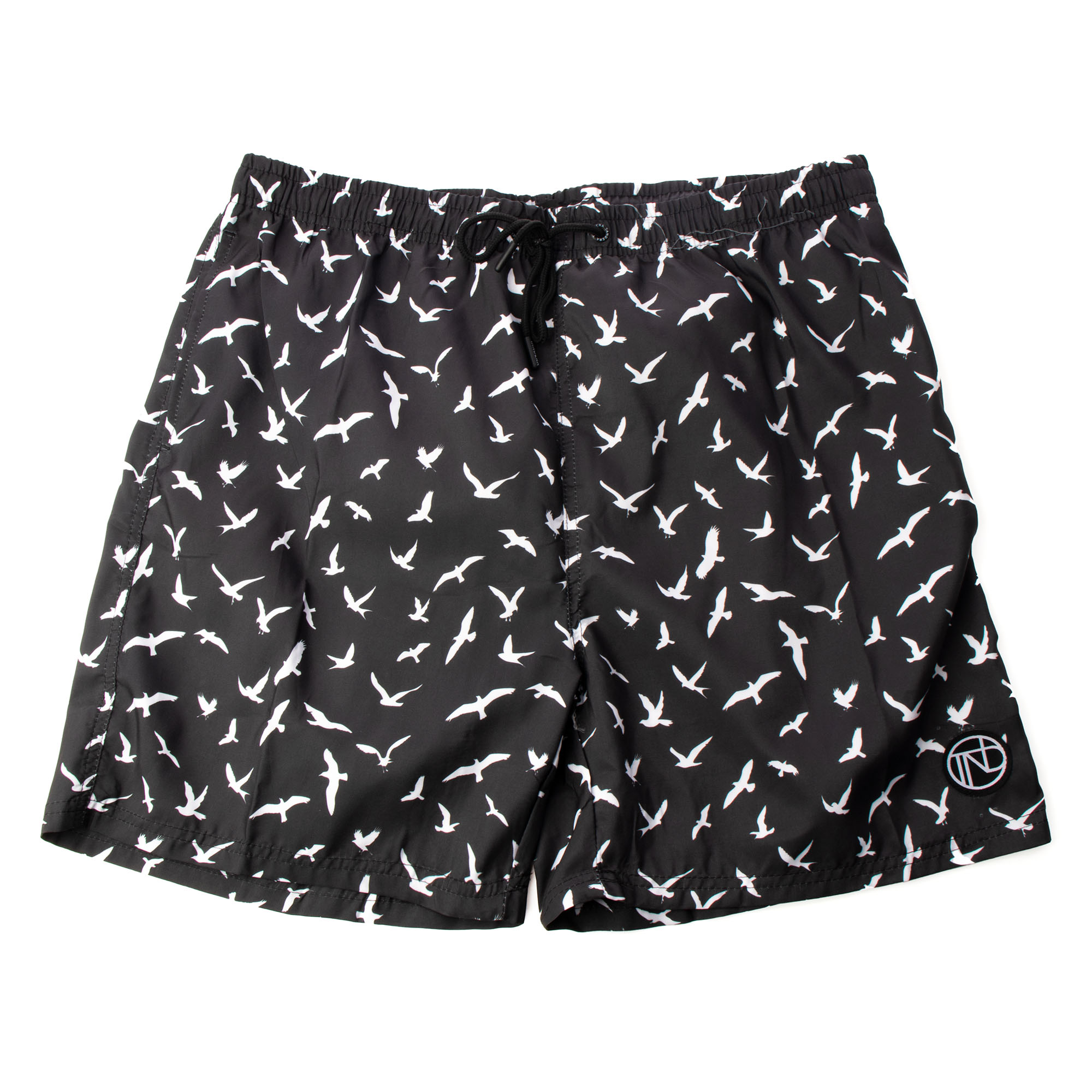 Traje de baño short hombre secado rápido aves negro