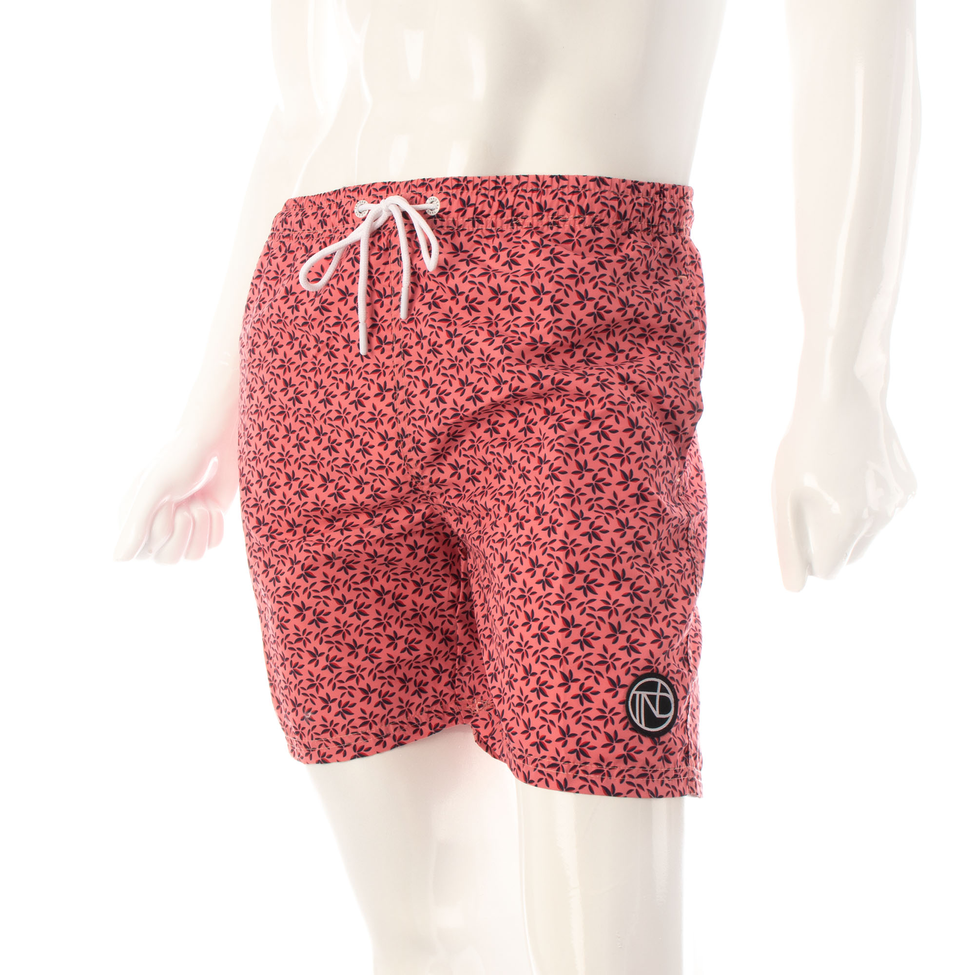 Traje de baño short hombre secado rápido flores rosa