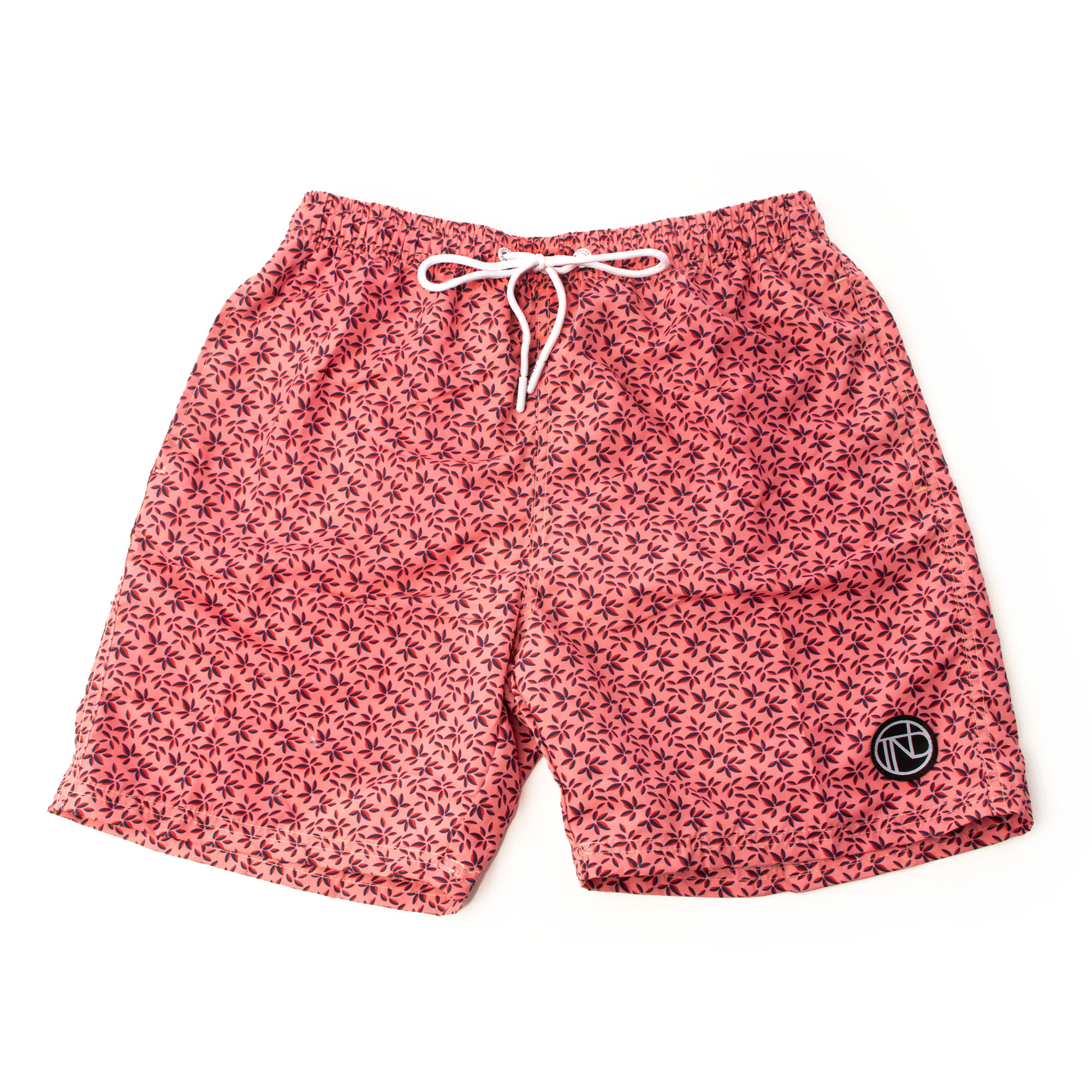 Traje de baño short hombre secado rápido flores rosa
