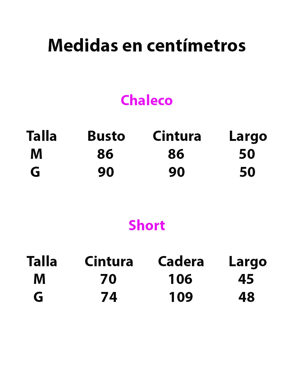 Conjunto casual short y chaleco Bomy para mujer 