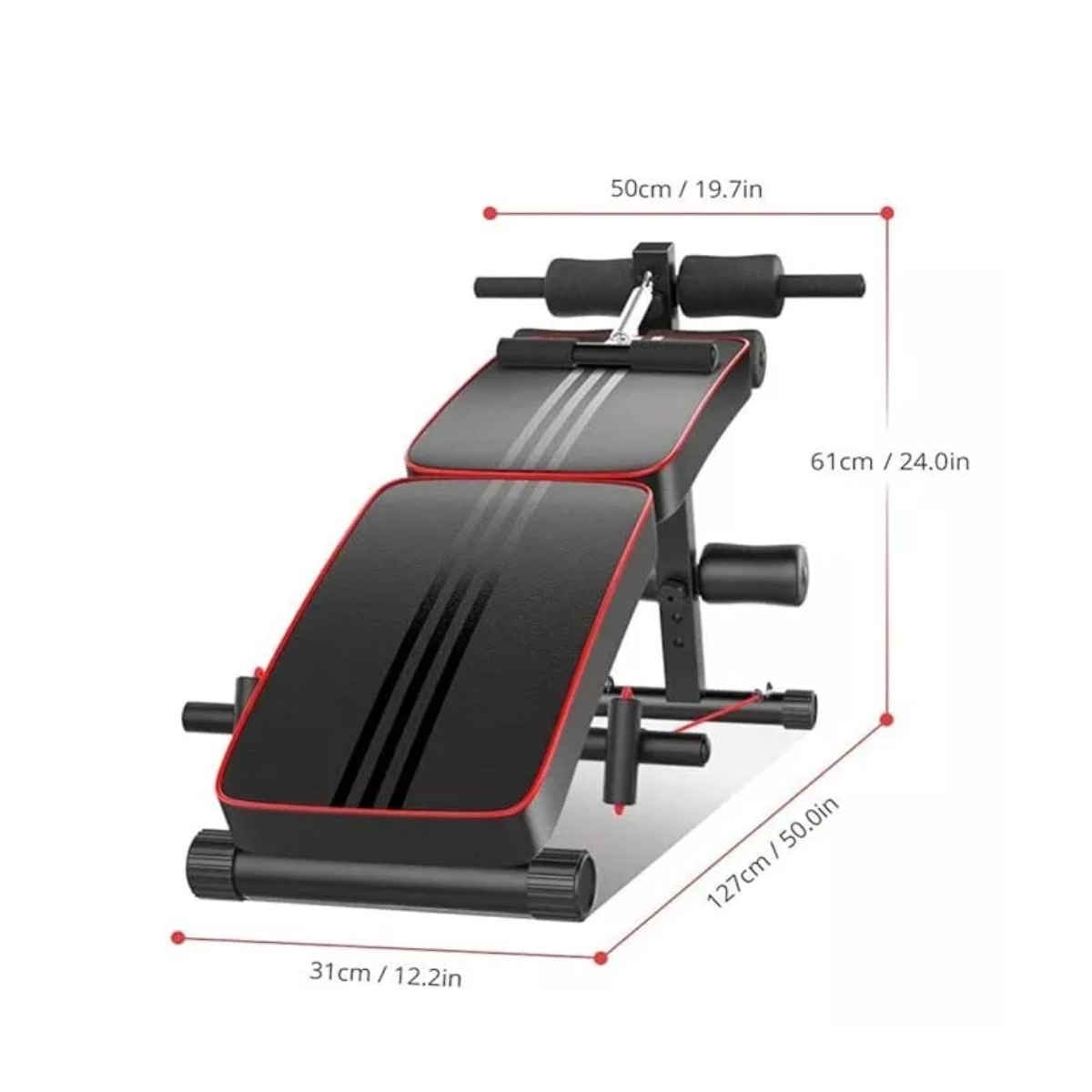 Banco Para Abdominales Plegable Multifuncional De Ejercicio