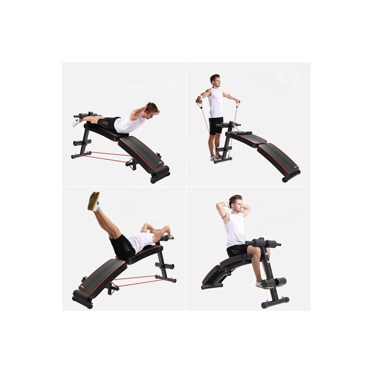 Banco Para Abdominales Plegable Multifuncional De Ejercicio