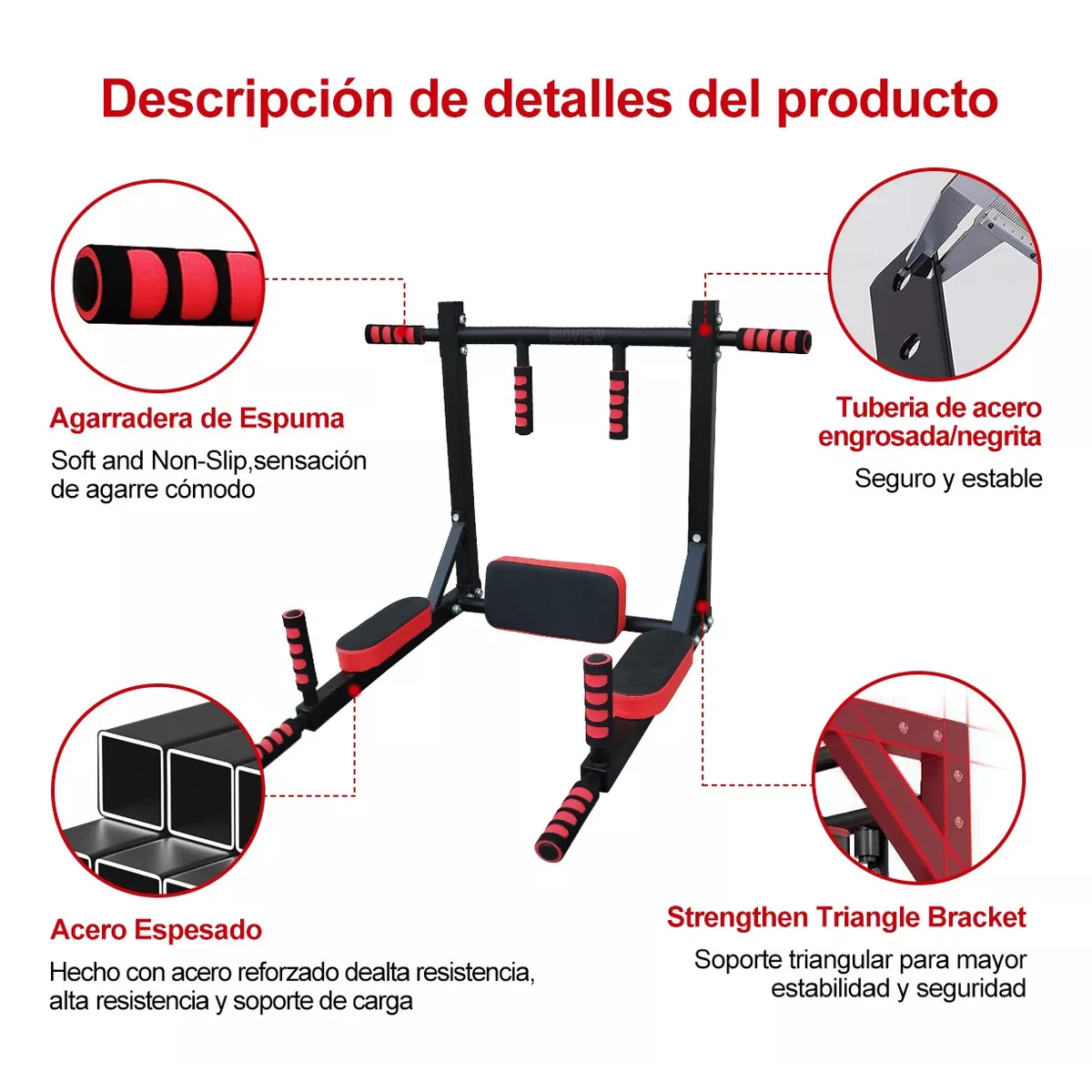 Barra Multifuncional 8en1 Dominadas Gym Calistenia Ejercicio