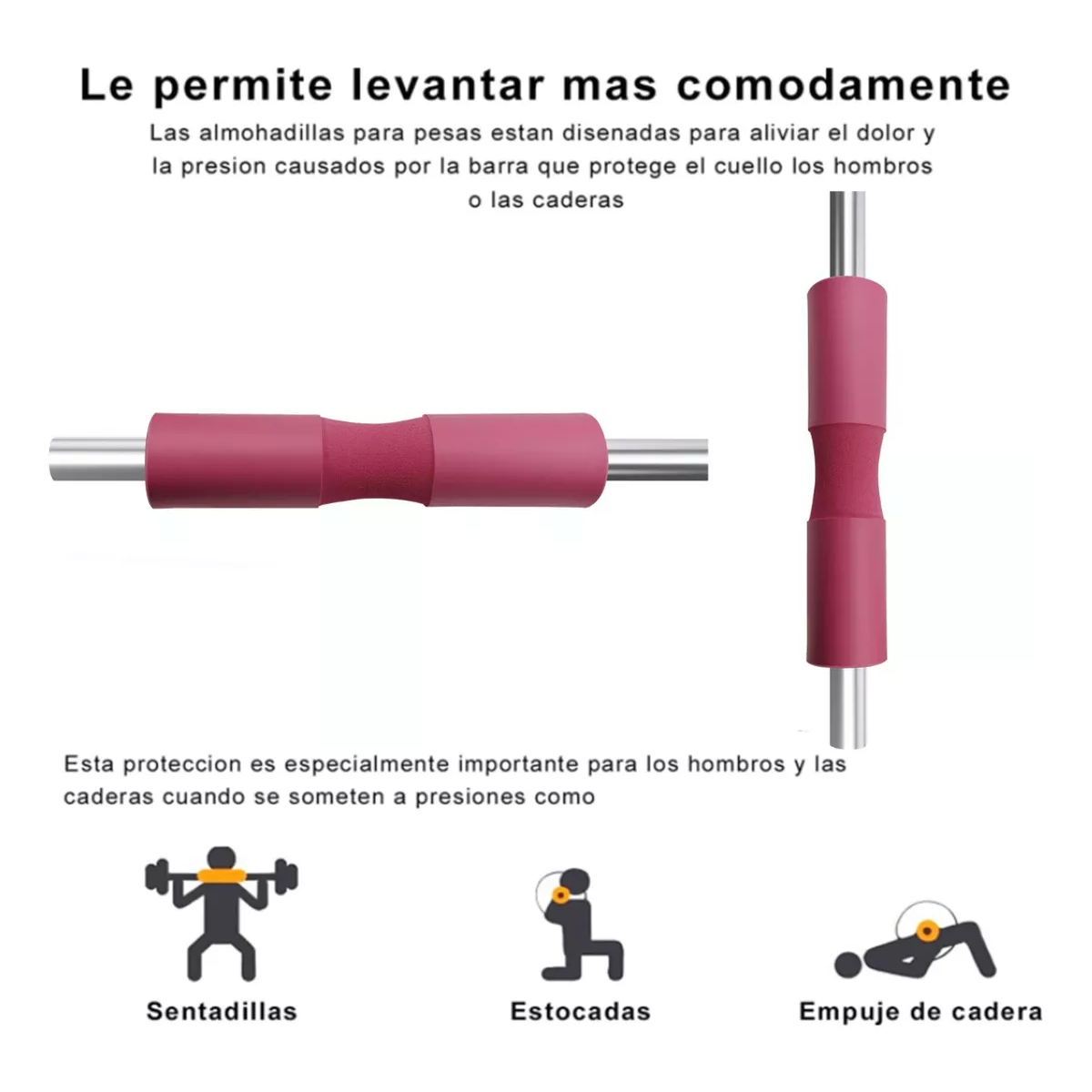 Kit Ejercicio Cojín Protector De Cuello Para Gym Pesas Barra