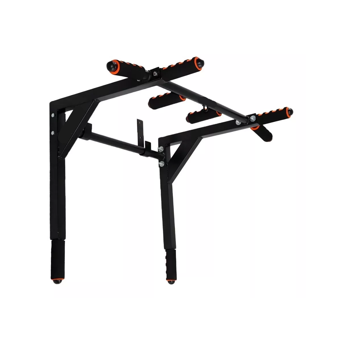 Barra Multifuncional Calistenia Dominadas Negro Con Naranja