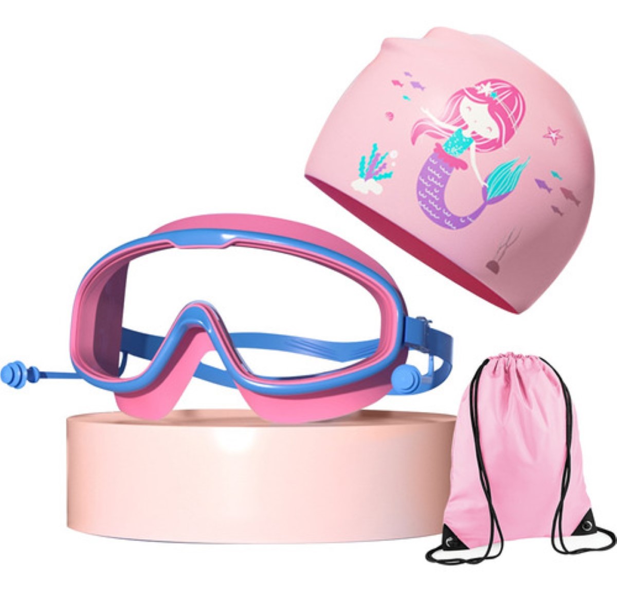 Lentes Googles Natacion Niñas La siirenita Rosa 3 a 14 años