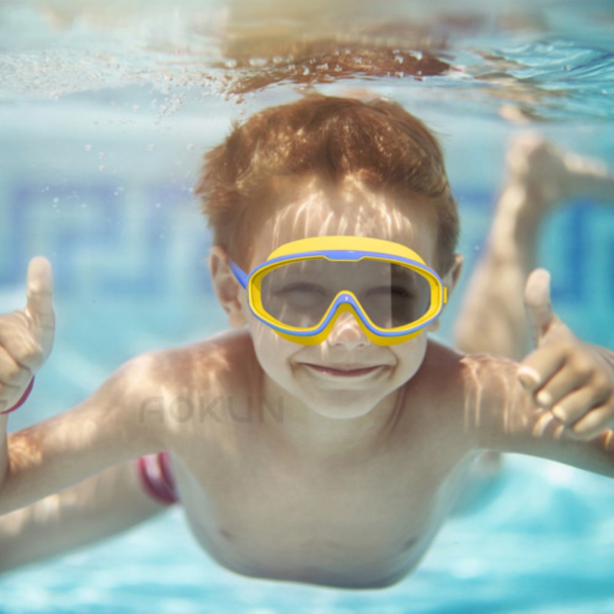 Lentes Googles Natacion Niños Dinosaurio Azul 3 a 14 años