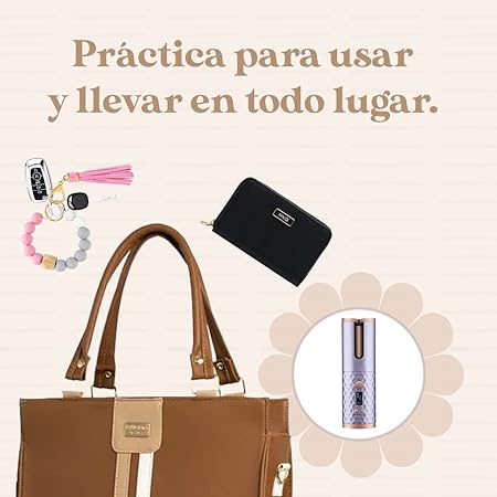 A Rizador de cabello inalámbrico portátil - Temporizador 6 Temperaturas, Crea rizos perfectos, 60 minutos us, Wireless Curler Apagado Automatico