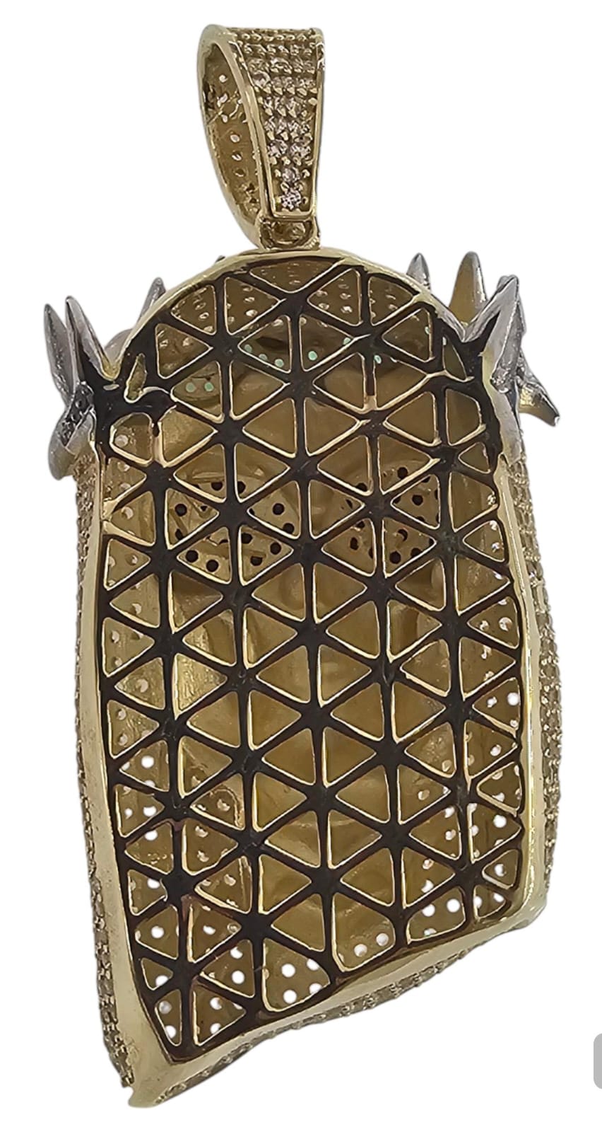 Dije de Calavera con Corona o Rostro santa muerte Oro 10K