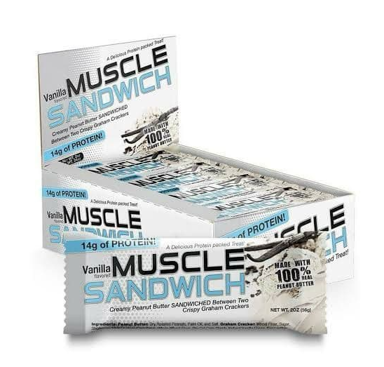Caja De barras Muscle Sandwich  (12 pzas)