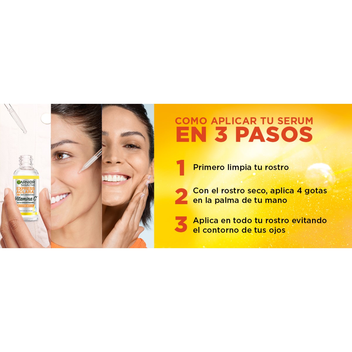Reductor de Manchas Garnier SkinActive, Express Aclara, Crema y Sérum Facial, Vitamina C, 2 piezas