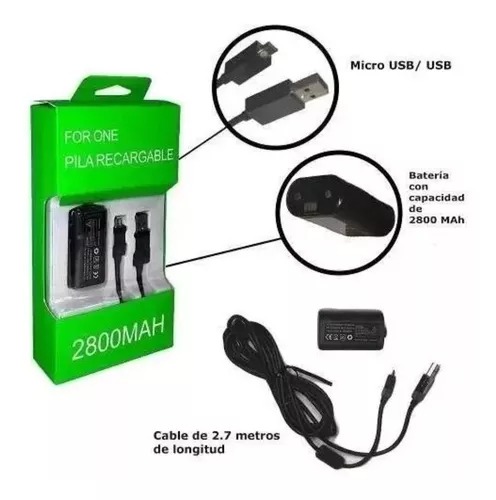Kit Carga y Juega Compatible Con Xbox one y Xbos One S