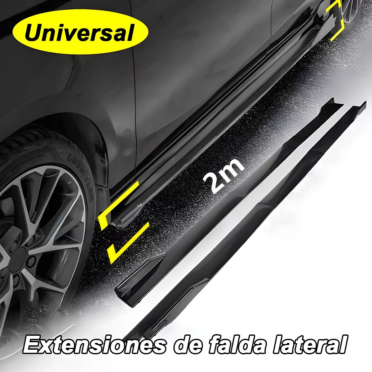 Estribo Lateral Universal Splitters Falda Faldon 8piezas 2m