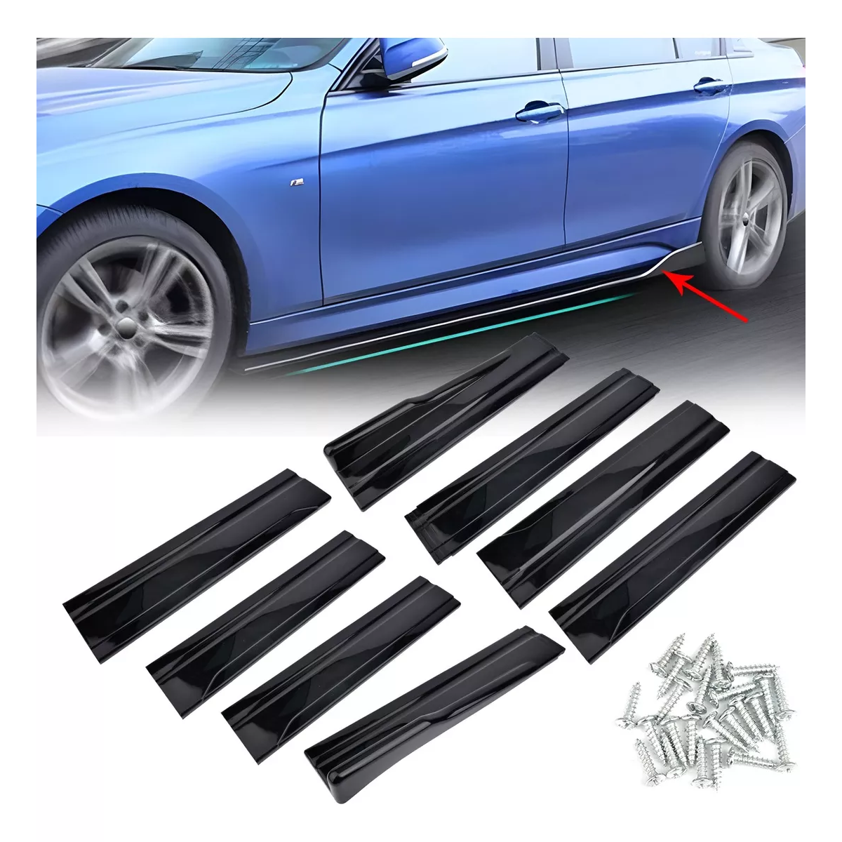 Estribo Lateral Universal Splitters Falda Faldon 8piezas 2m