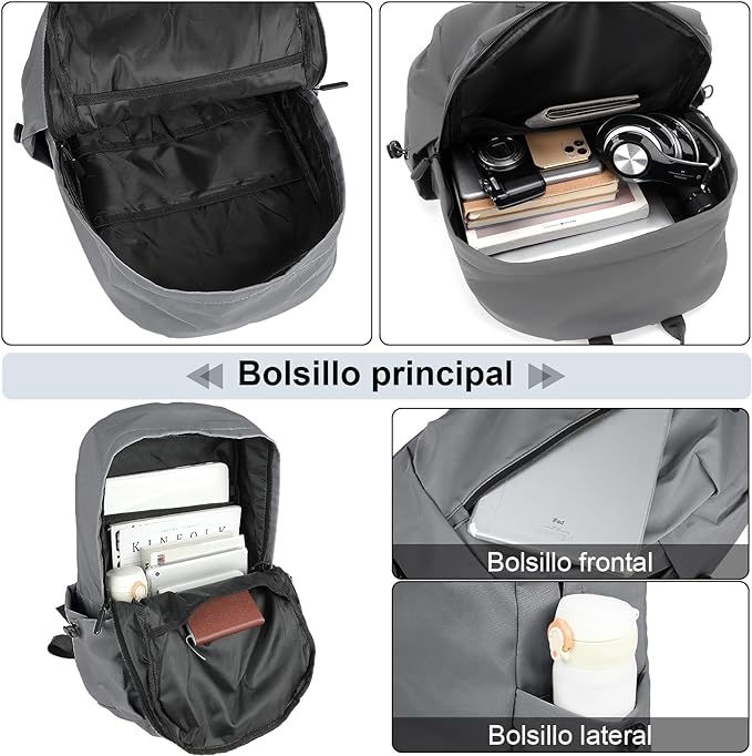 A Mochila de Viaje Hombre Mochilas para Laptop Portátil 15.6 pulgadas Impermeable Mochila Antirrobo Ligero　Deportiva Universidad Elegante