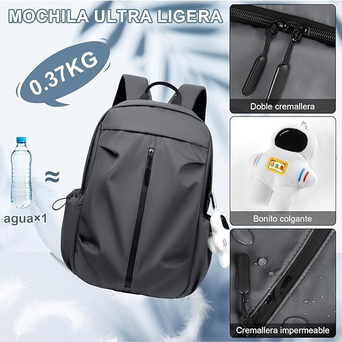 A Mochila de Viaje Hombre Mochilas para Laptop Portátil 15.6 pulgadas Impermeable Mochila Antirrobo Ligero　Deportiva Universidad Elegante