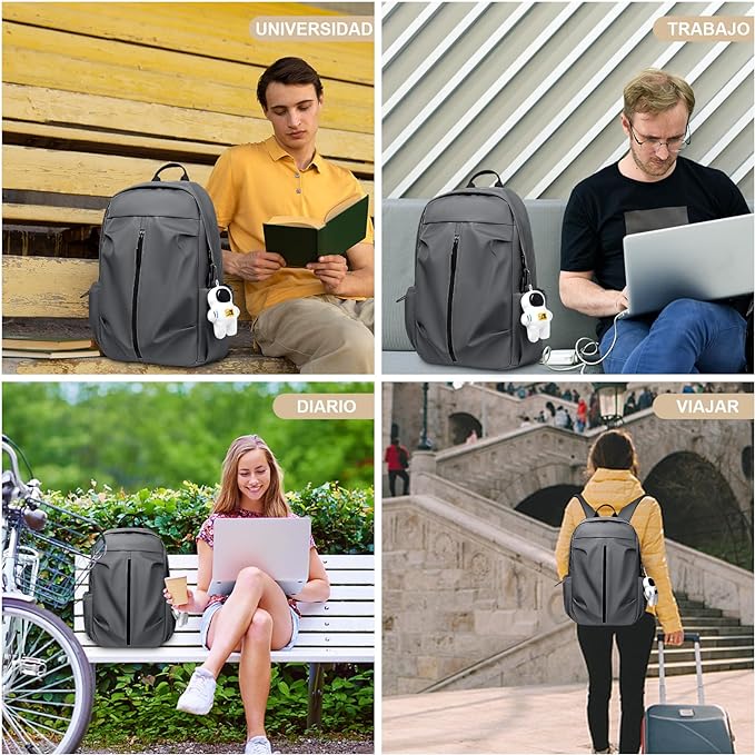 A Mochila de Viaje Hombre Mochilas para Laptop Portátil 15.6 pulgadas Impermeable Mochila Antirrobo Ligero　Deportiva Universidad Elegante