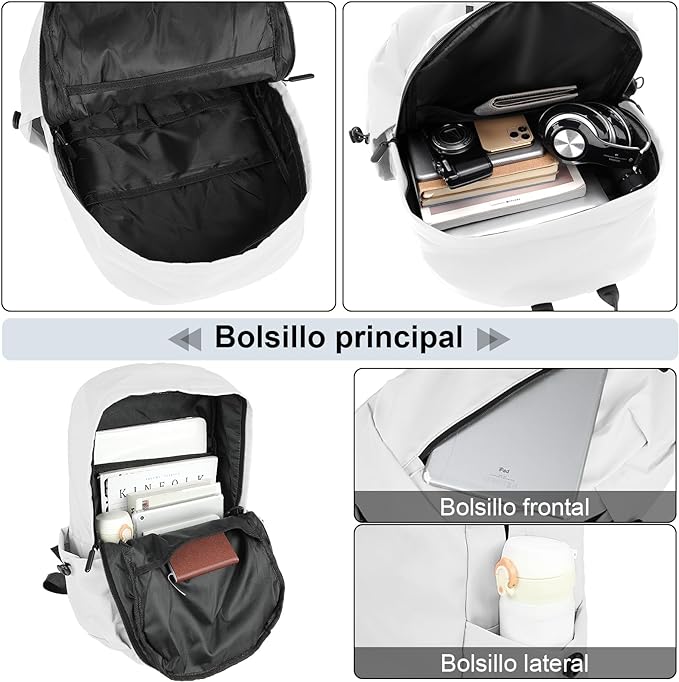 A Mochilas para Laptop Portátil 15.6 pulgadas Impermeable Mochila Antirrobo Ligero　Deportiva Universidad Elegante