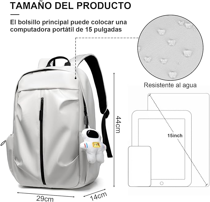 A Mochilas para Laptop Portátil 15.6 pulgadas Impermeable Mochila Antirrobo Ligero　Deportiva Universidad Elegante