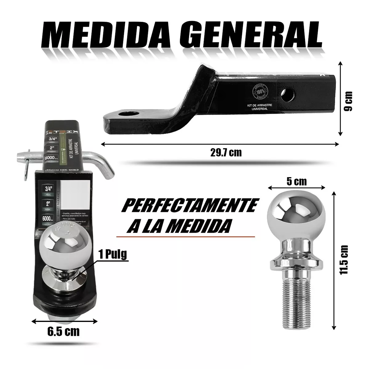 Kit Tiron De Arrastre Jalon De Remolque Cople Bola Perno Uni