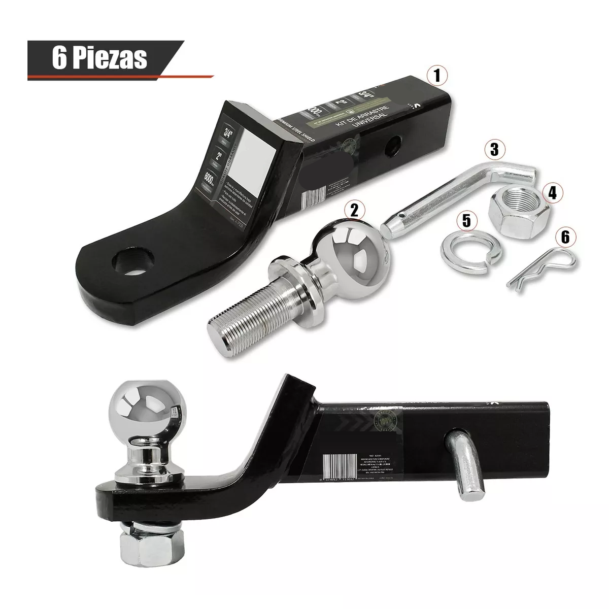 Kit Tiron De Arrastre Jalon De Remolque Cople Bola Perno Uni