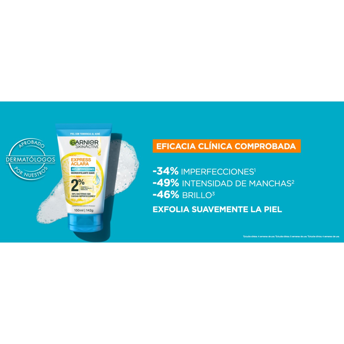 Kit Garnier Rutina Express Aclara Anti Acné con Ácido Salicílico + Vitamina C y AHA, Serum, Agua Micelar Skin Active, 3 Piezas