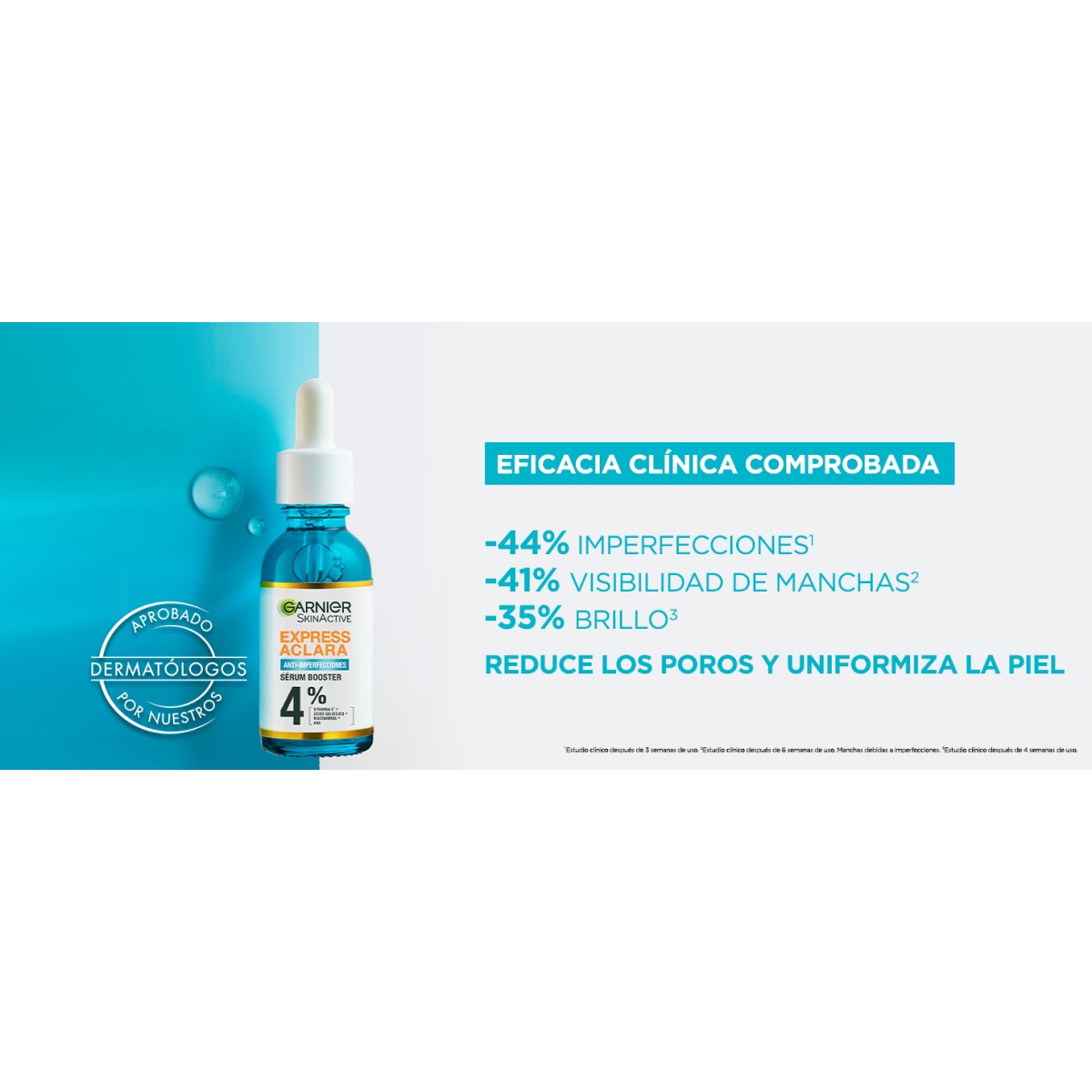 Kit Garnier Rutina Express Aclara Anti Acné con Ácido Salicílico + Vitamina C y AHA, Serum, Agua Micelar Skin Active, 3 Piezas