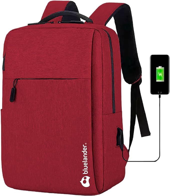 A Bluelander Mochila Antirrobo Impermeable Mochila para Laptop Tablet iPad y Camara Bolsillos Ocultos con Puerto