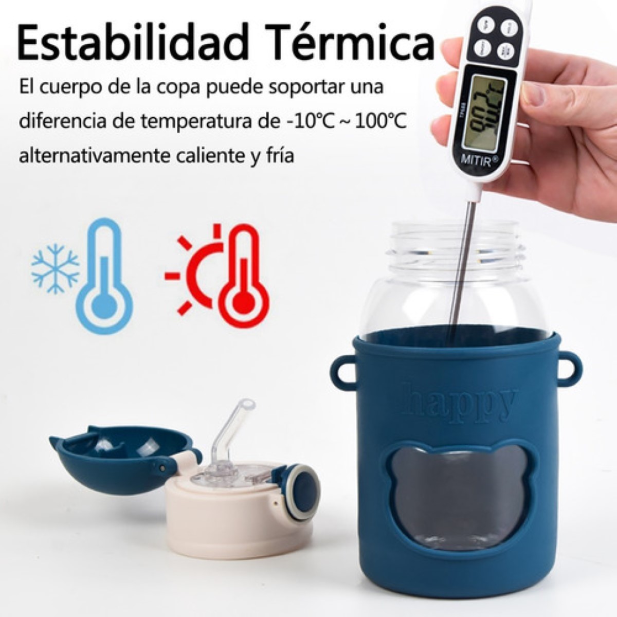 2 Botella De Agua Portátil Azul y Rosa 620 ml