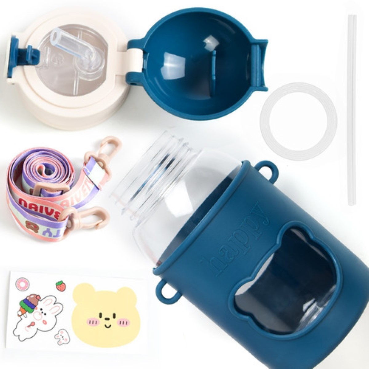 2 Botella De Agua Portátil Azul y Rosa 620 ml