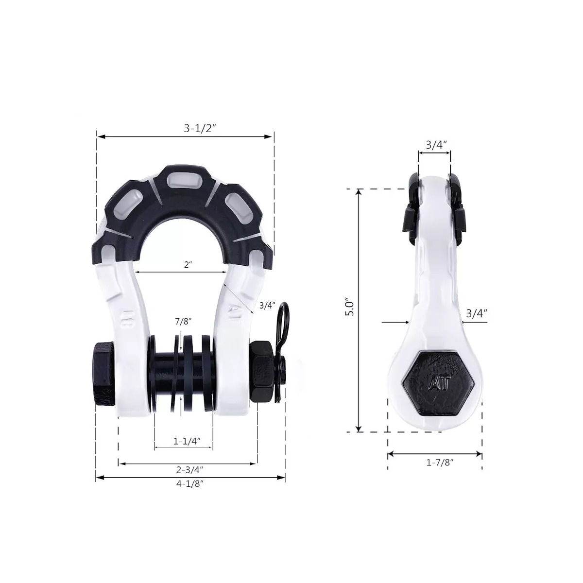 Grillete De Amarre Tipo U 3/4 Apto Para Jeep Wrangler 8t Blanco