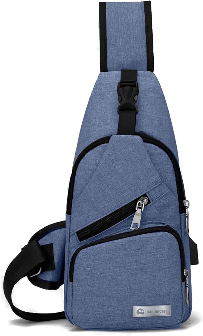 A Bluelander Mochila Cruzada Antirrobo Impermeable, Bolso de Pecho - Main Image