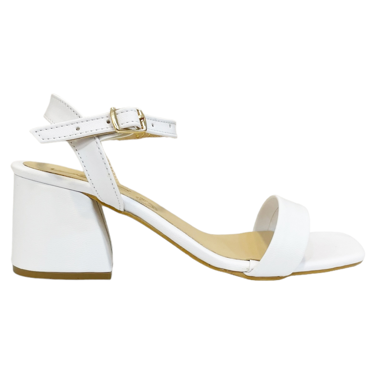 Fashion sandalias blancas tacon bajo