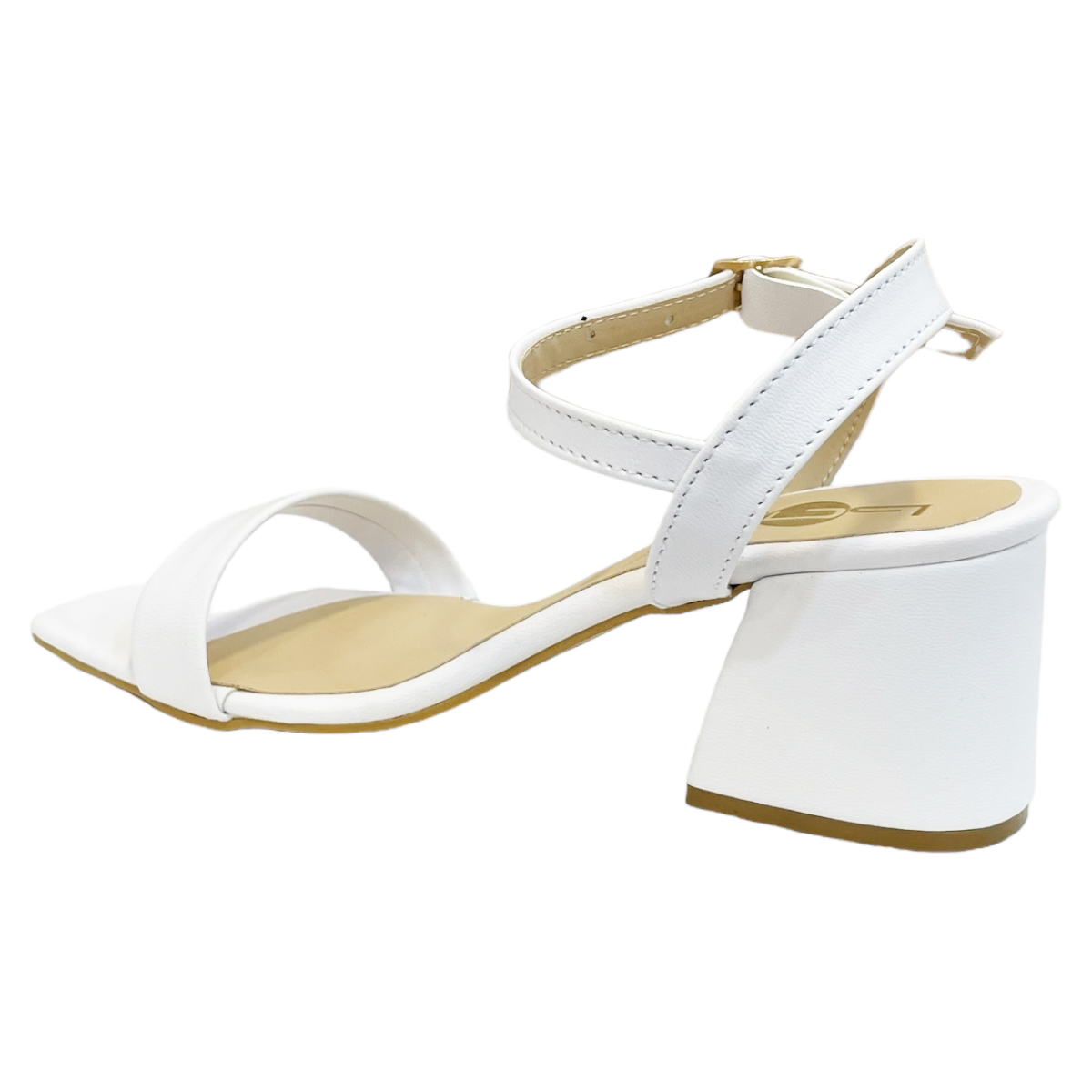 Zapatillas Blancas Sandalias de Dama tacón bajo Bap 