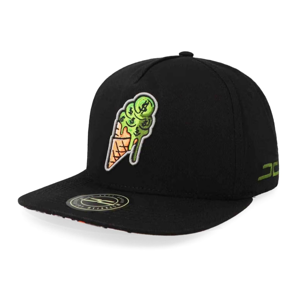 Gorra PLana JC Hats ice Cream Negro Ajustable 001658 De Hombre 
