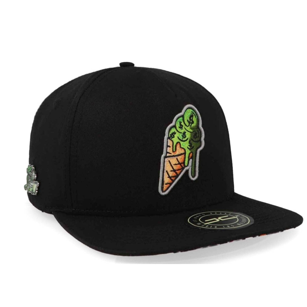 Gorra PLana JC Hats ice Cream Negro Ajustable 001658 De Hombre 