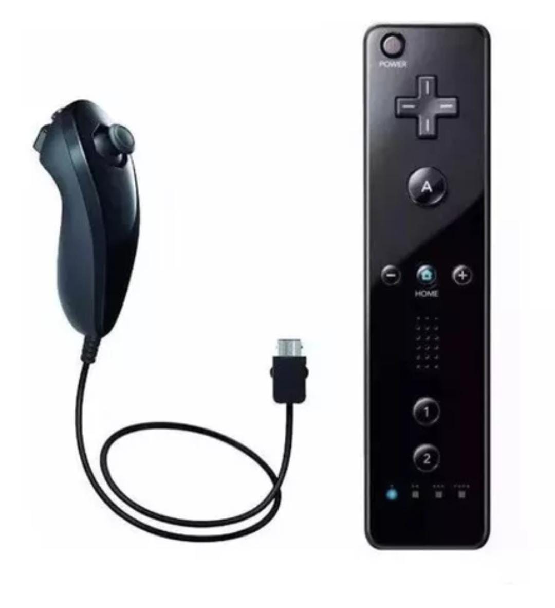 Control + Nunchuk Para Consolas Wii Genérico Color Negro