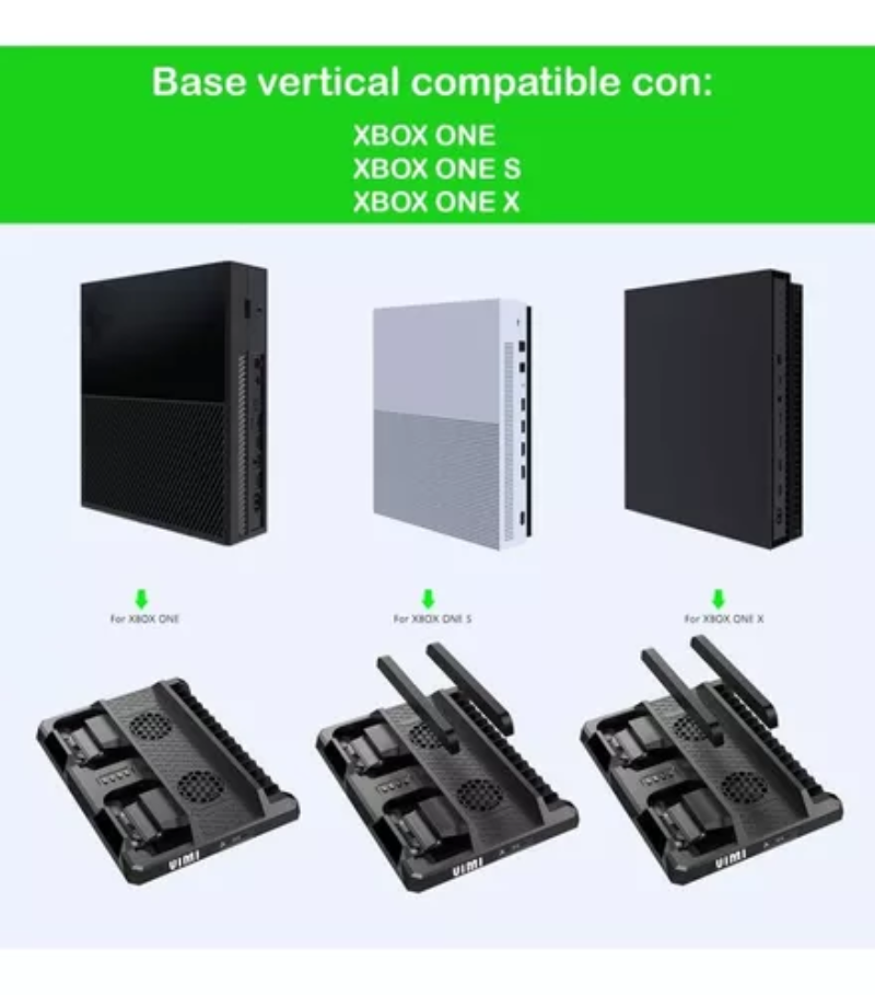 Base Ventilador Xbox One X y S Soporte Carga 2 Controles
