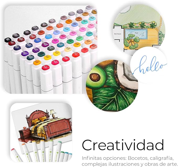 A Raganet, 60 Plumones Doble Punta, Marcadores Punta Ancha y Delgada, No Tóxicos, De Dibujo Profesional y Para Niños, (60 Colores Diferentes)
