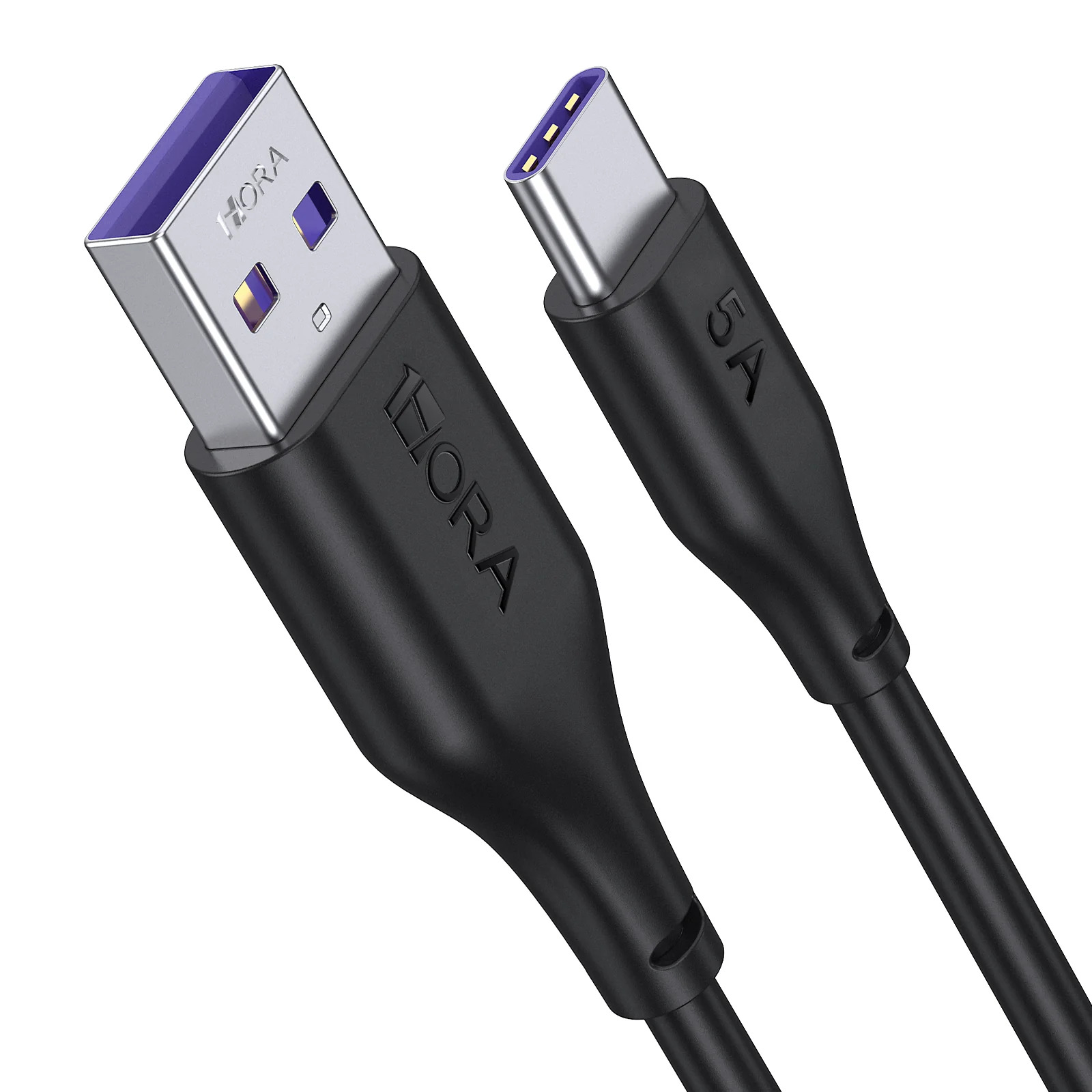 Cable Carga Turbo y Datos Tipo C 5A 25W 1m 1Hora Negro.