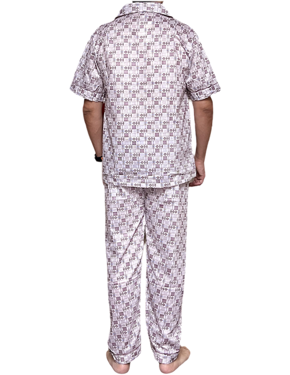 Pijama Franela Hombre Conjunto Camisa Y Pantalón color Tinto
