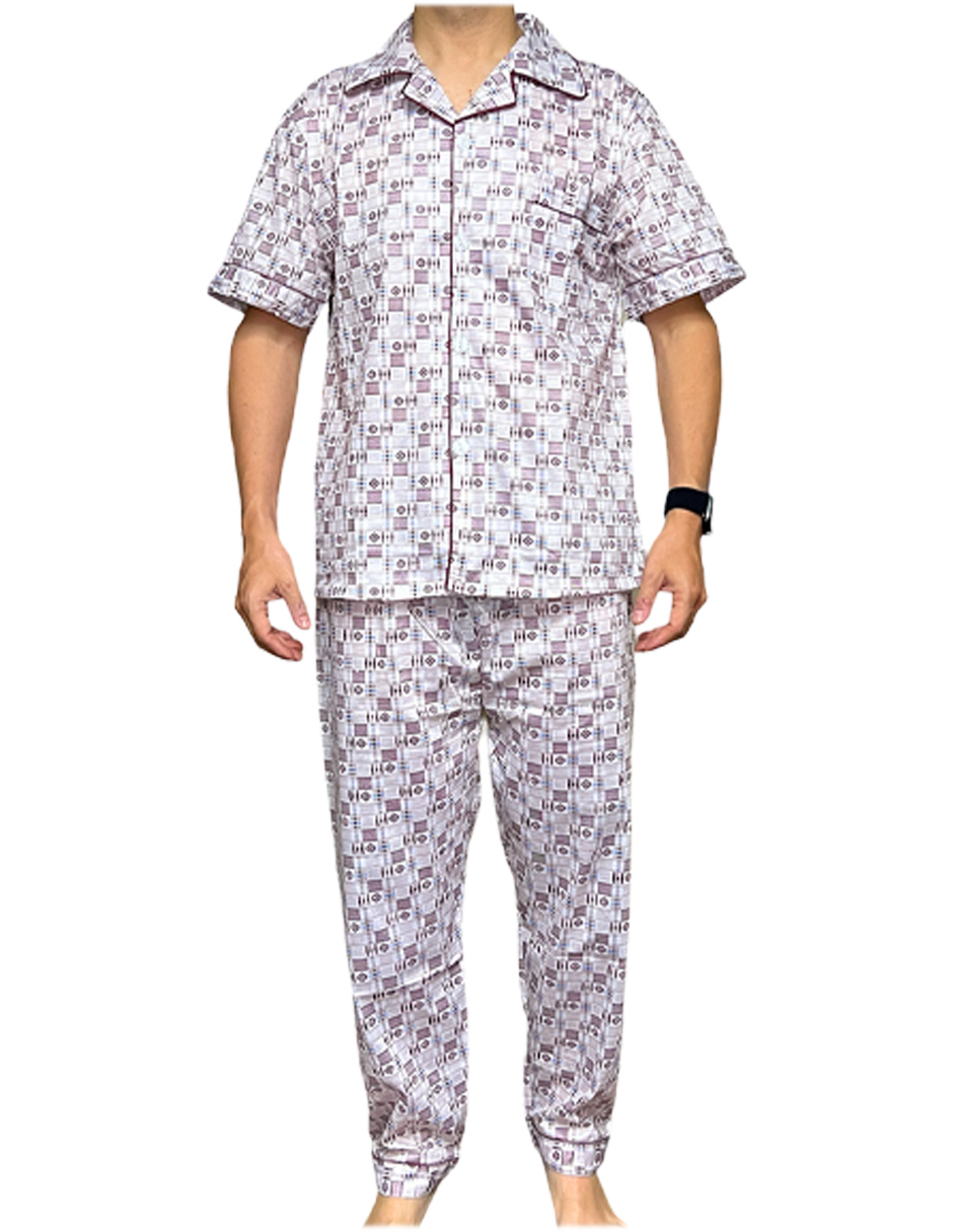 Pijama Franela Hombre Conjunto Camisa Y Pantalón color Tinto
