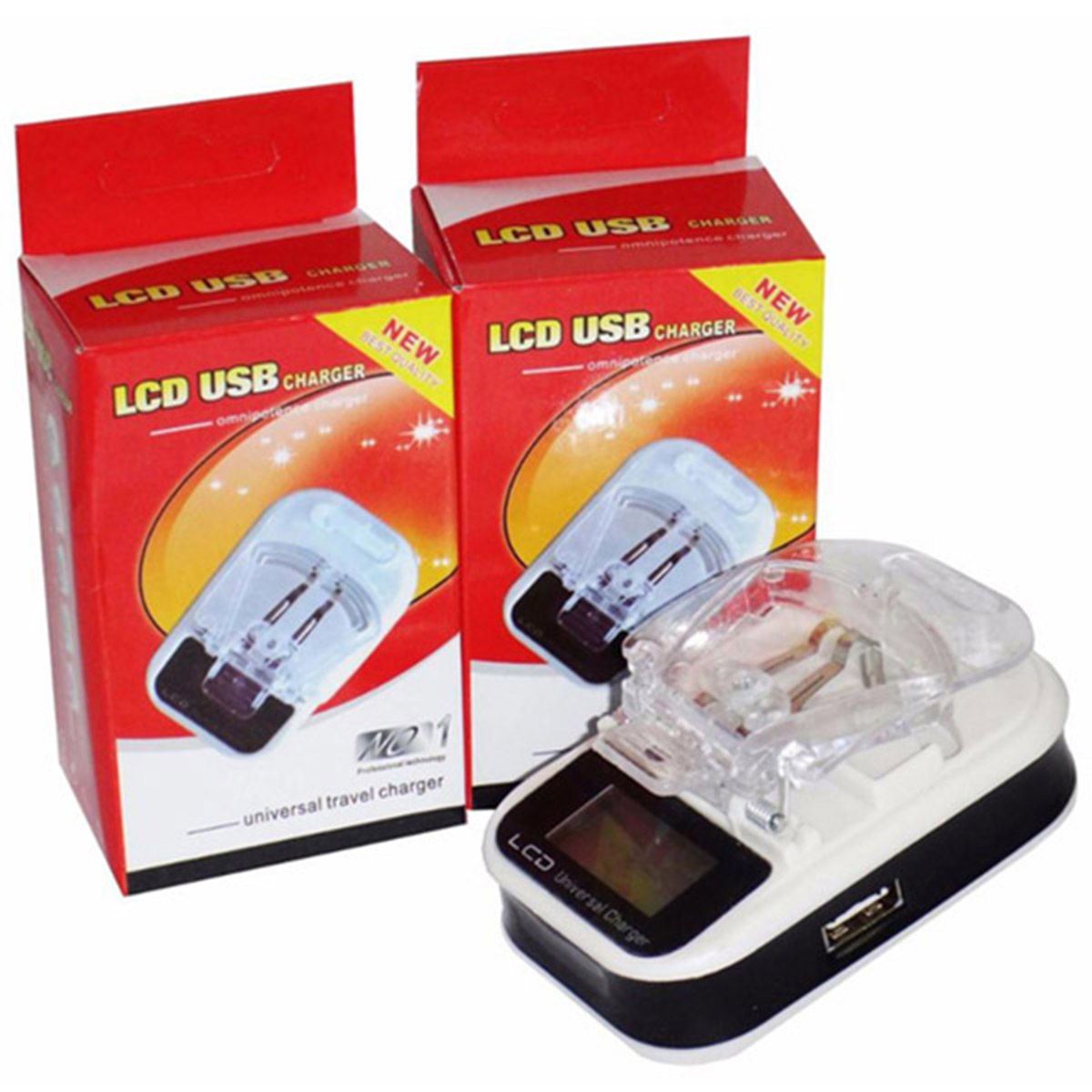 Multicargador Universal  Batería Extraible Pantalla LCD Indicador Carga.