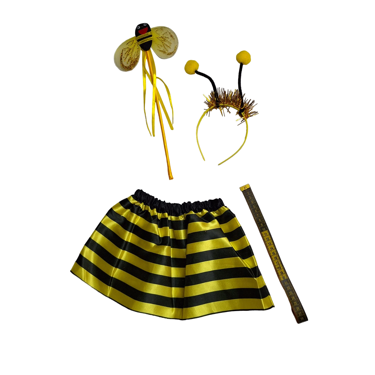 Disfraz Infantil Color Amarillo Alas Brillantes Accesorios Primavera Para Niñas 1 A 3 Años