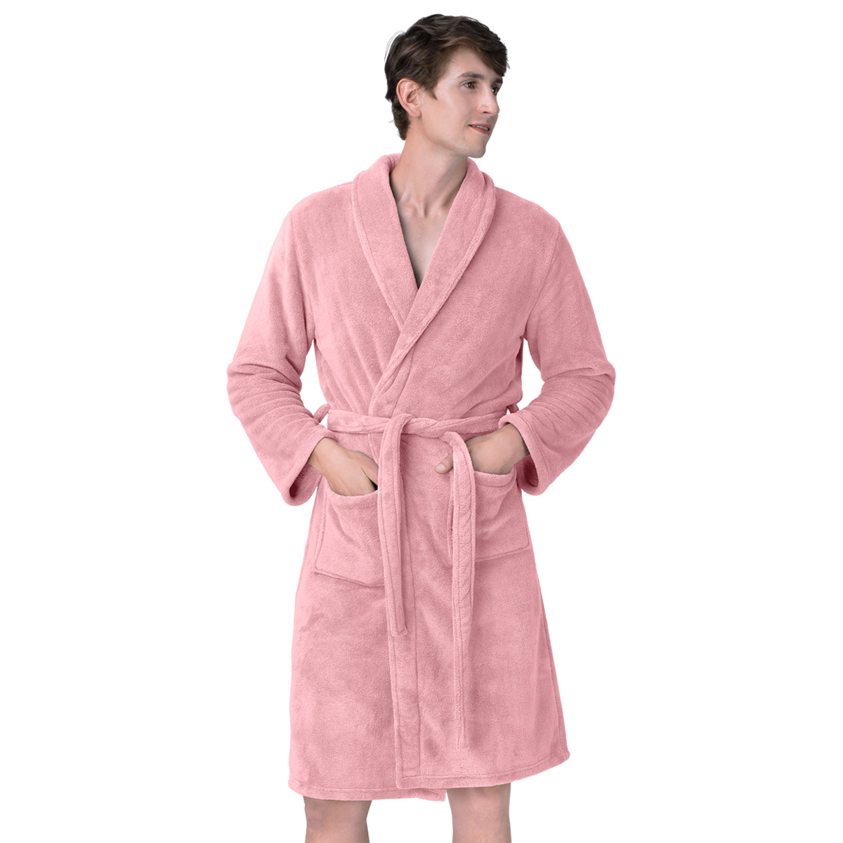 Bata de Baño para Hombre Absorbente Unitalla Rosa REAL TEXTIL