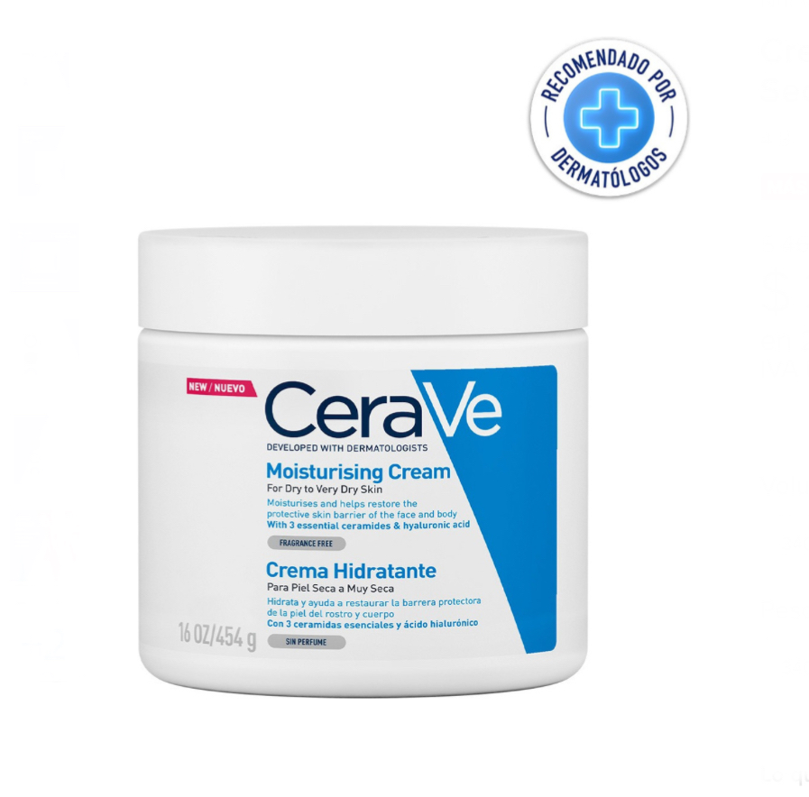 Crema Hidratate CeraVe Para Piel Seca a Muy Seca 454g.