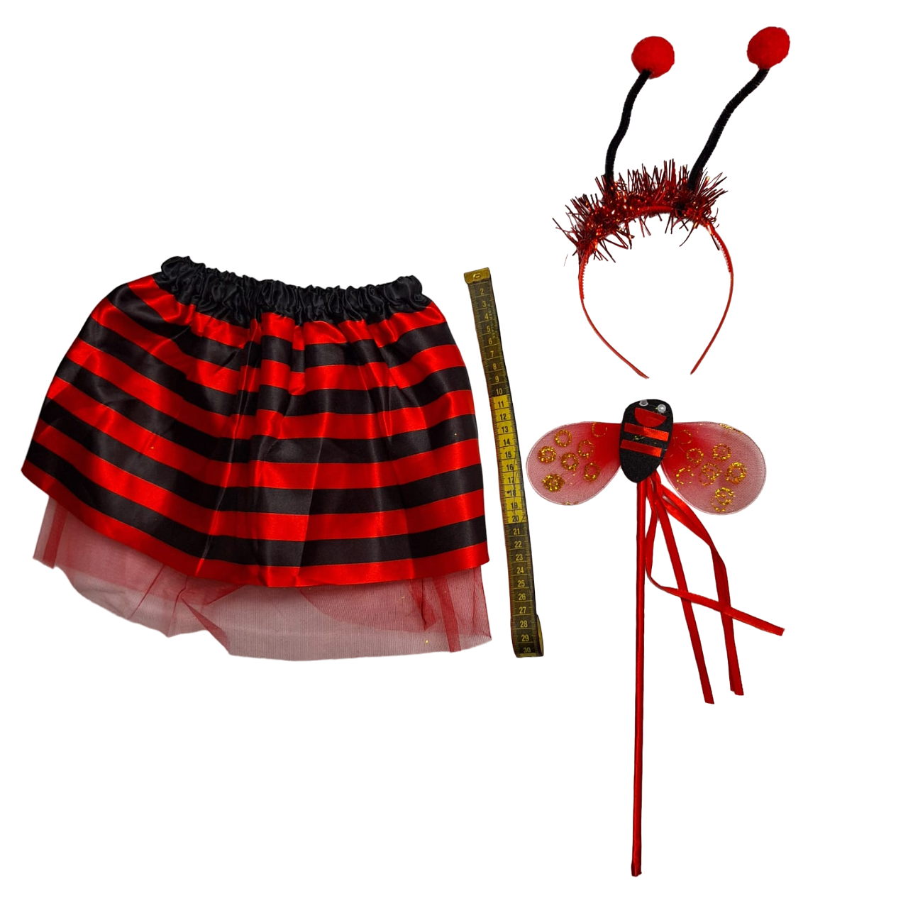 Disfraz Infantil Con Alas Color Rojo Brillantes Accesorios Primavera Para Niñas 1 A 3 Años