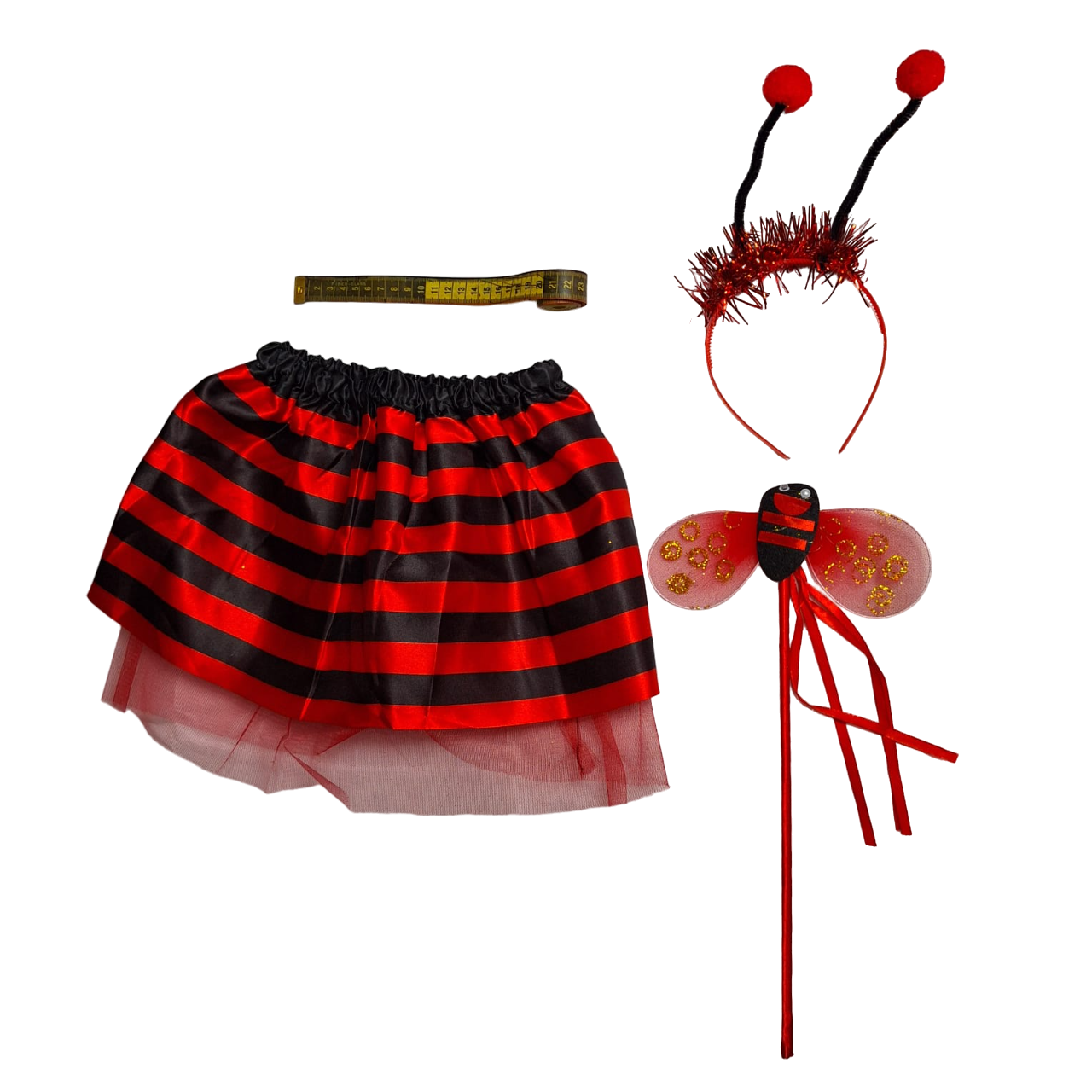 Disfraz Infantil Con Alas Color Rojo Brillantes Accesorios Primavera Para Niñas 1 A 3 Años