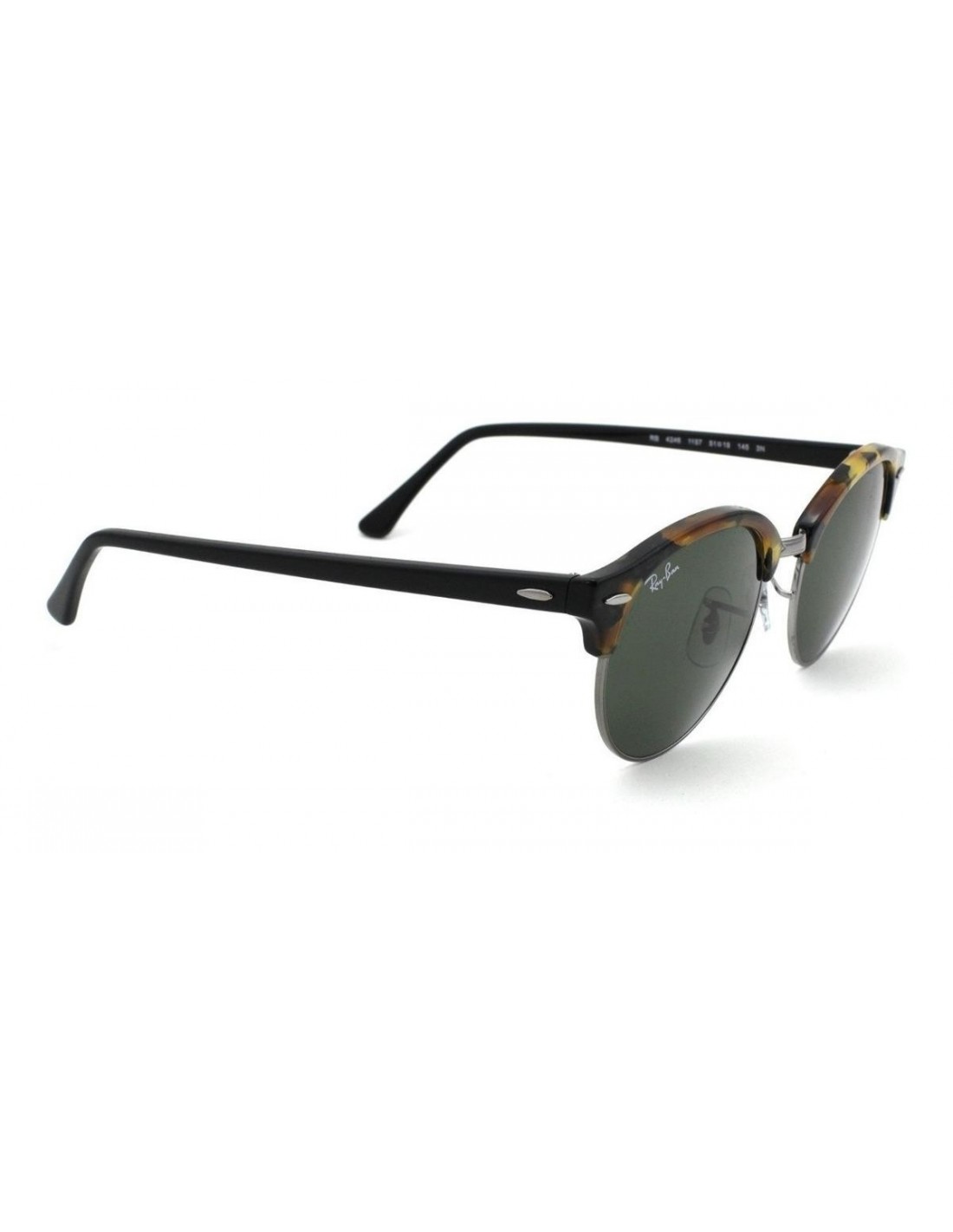 Lentes de sol Ray Ban Rb4246 1157 Clubround Fleck Carey Negro G-15 P1