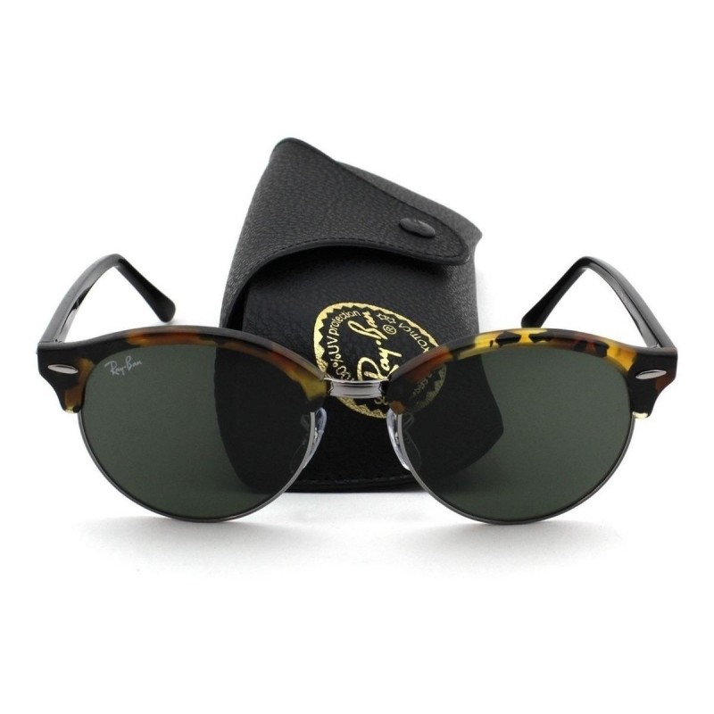 Lentes de sol Ray Ban Rb4246 1157 Clubround Fleck Carey Negro G-15 P1